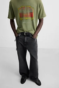 WASHED PRINT KNIT T-SHIRT