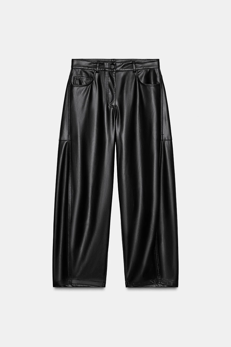 BALLOON FAUX LEATHER PANTS ZW COLLECTION