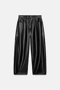 BALLOON FAUX LEATHER PANTS ZW COLLECTION
