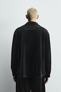 RELAXED FIT VELVET OVERSHIRT