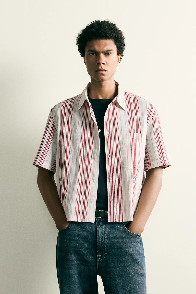 STRIPED BOXY FIT SHIRT