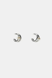 PACK OF HOOP AND EARCUFF EARRINGS WITH PEARLS