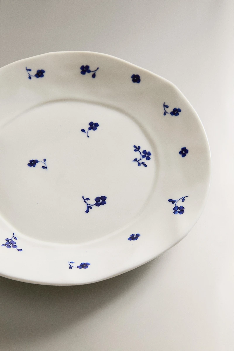 FLORAL PORCELAIN DESSERT PLATE