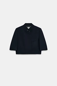 ZW COLLECTION CROPPED SHORT SLEEVE BLAZER
