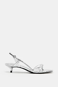 SANDALES KITTEN HEELS MÉTALLISÉES
