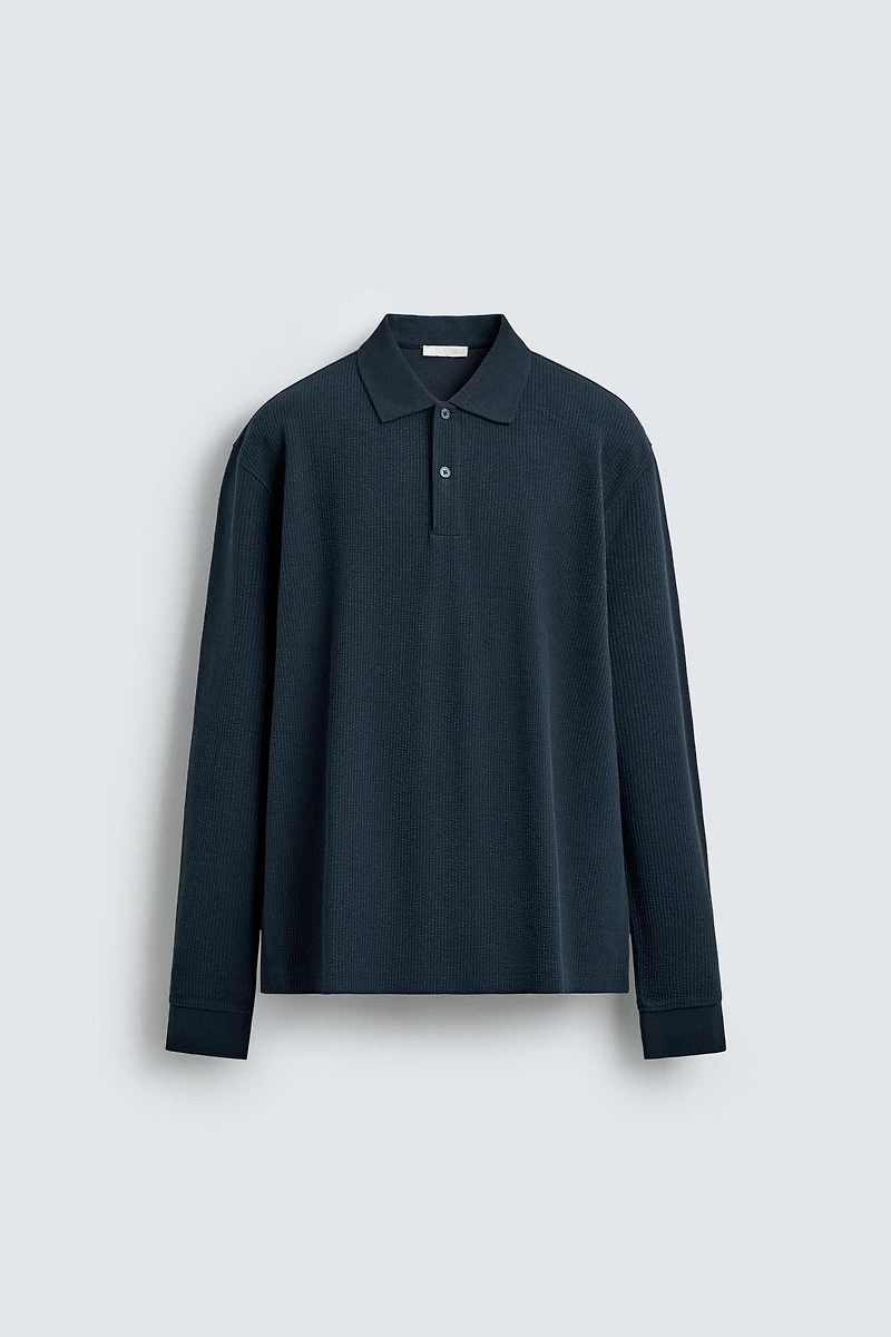TEXTURED STRIPED POLO