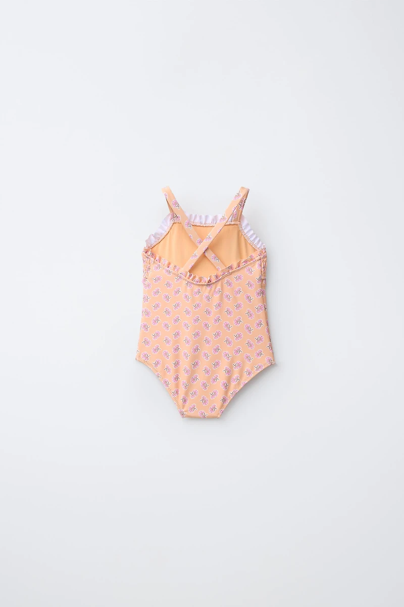 1-6 YEARS / SMOCKED FLORAL SWIMSUIT