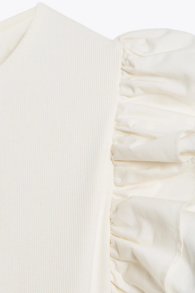 RUFFLED COMBINATION DRESS