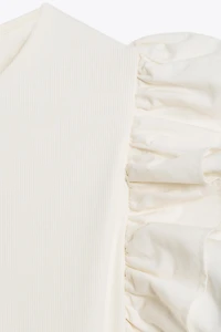 RUFFLED COMBINATION DRESS