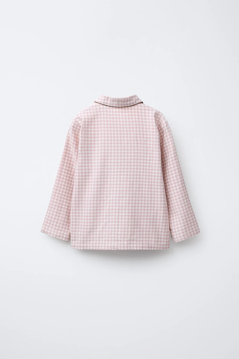 3-6 YEARS/ GINGHAM FLANNEL PAJAMAS