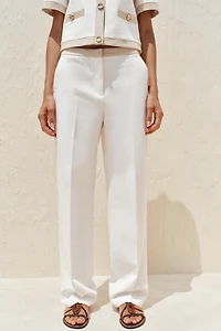 PANTALON DROIT TAILLE COMBINÉE