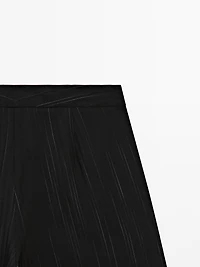 Darted trousers with stripe print detail