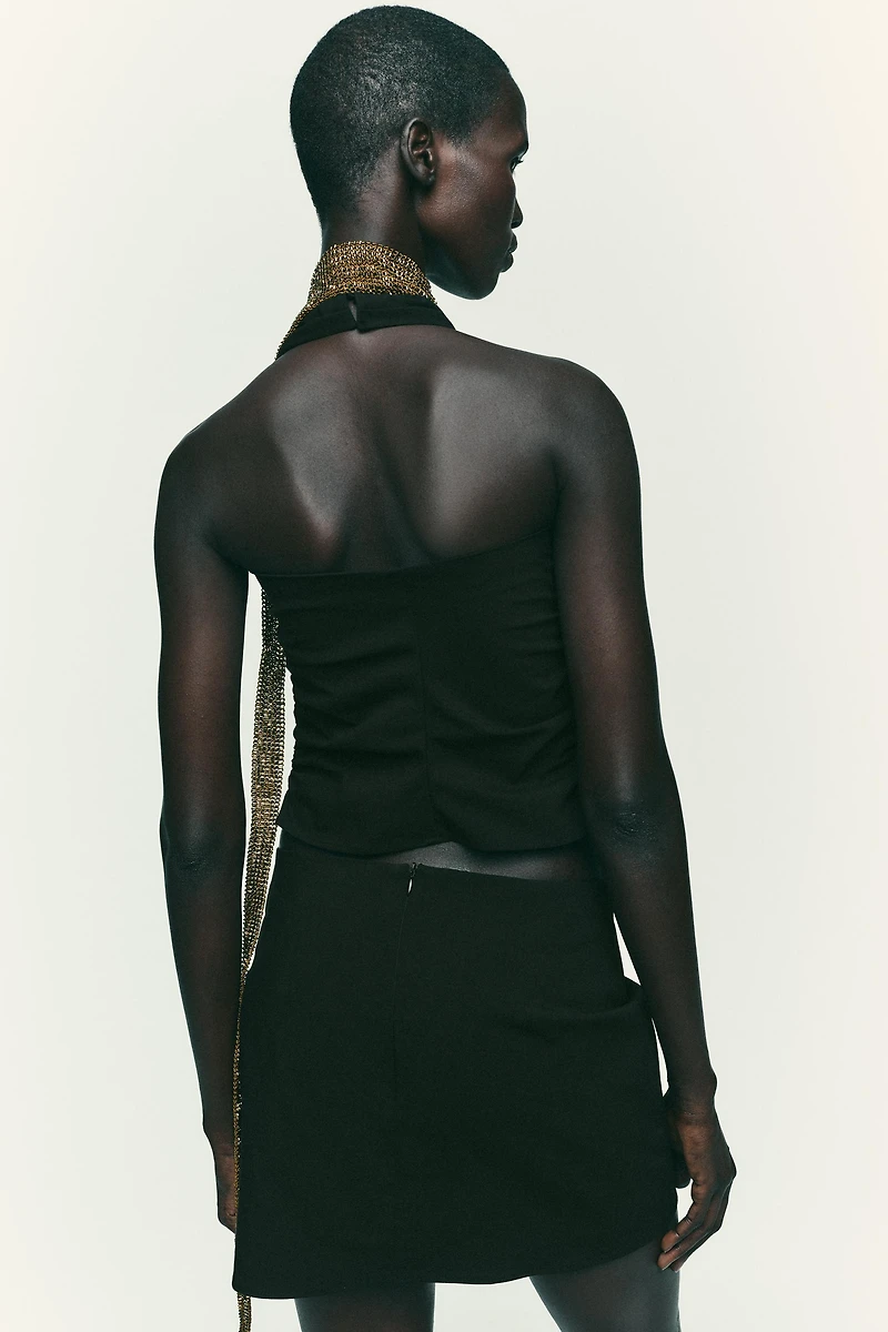 PLEATED WRAP SKORT