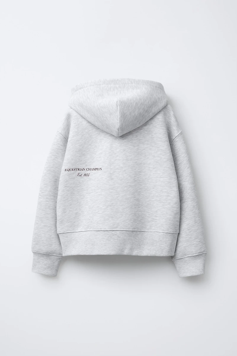 TEXT ZIP SWEATSHIRT