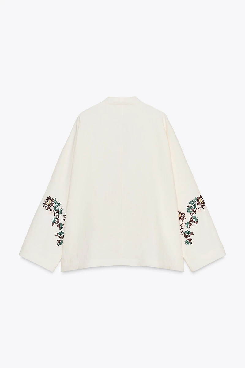 100% LINEN EMBROIDERED KIMONO