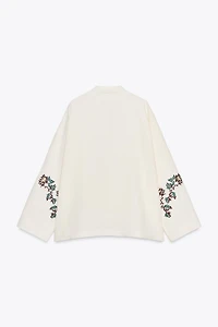 100% LINEN EMBROIDERED KIMONO