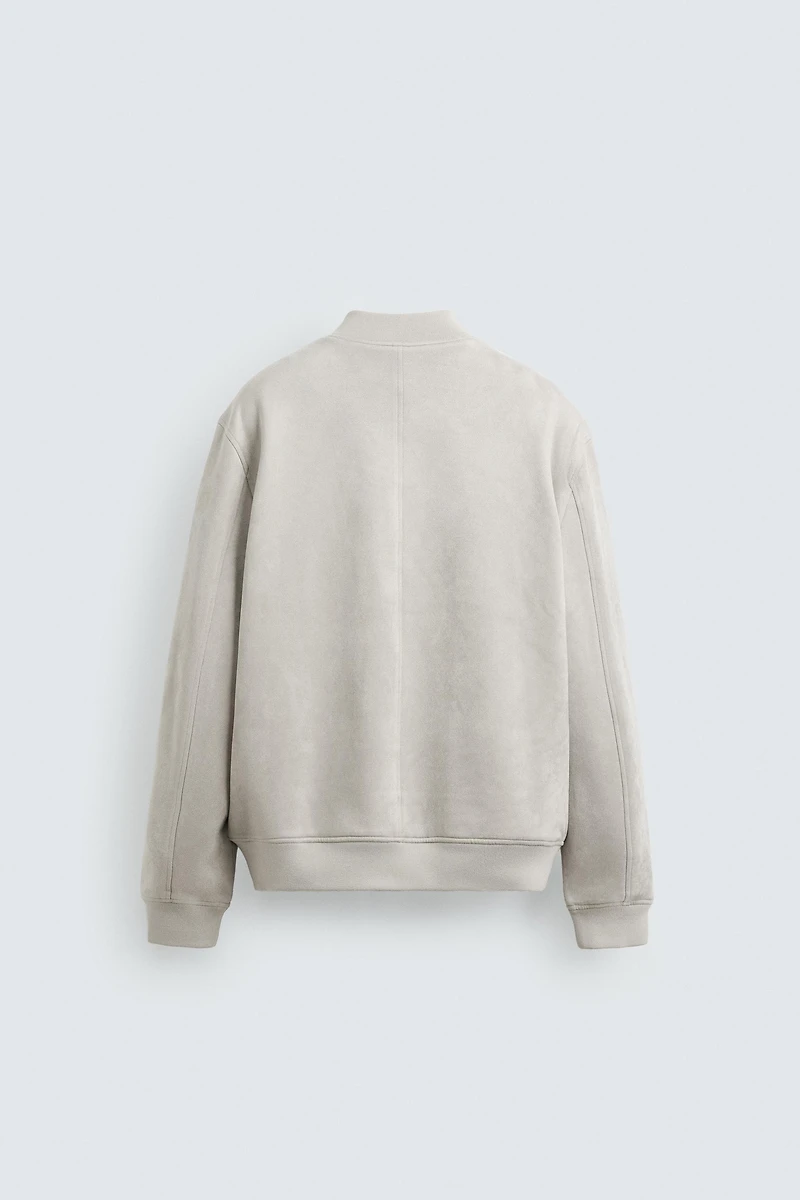 FAUX SUEDE BOMBER JACKET