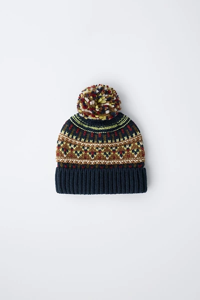 JACQUARD KNIT HAT