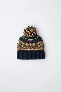 JACQUARD KNIT HAT