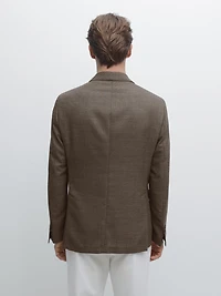 Blazer texturé 100 % laine