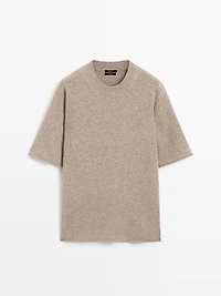 100% wool oversize short sleeve sweater