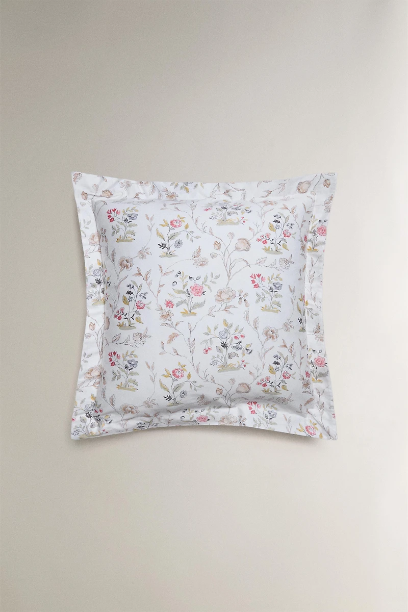 FLORAL SATEEN PILLOWCASE