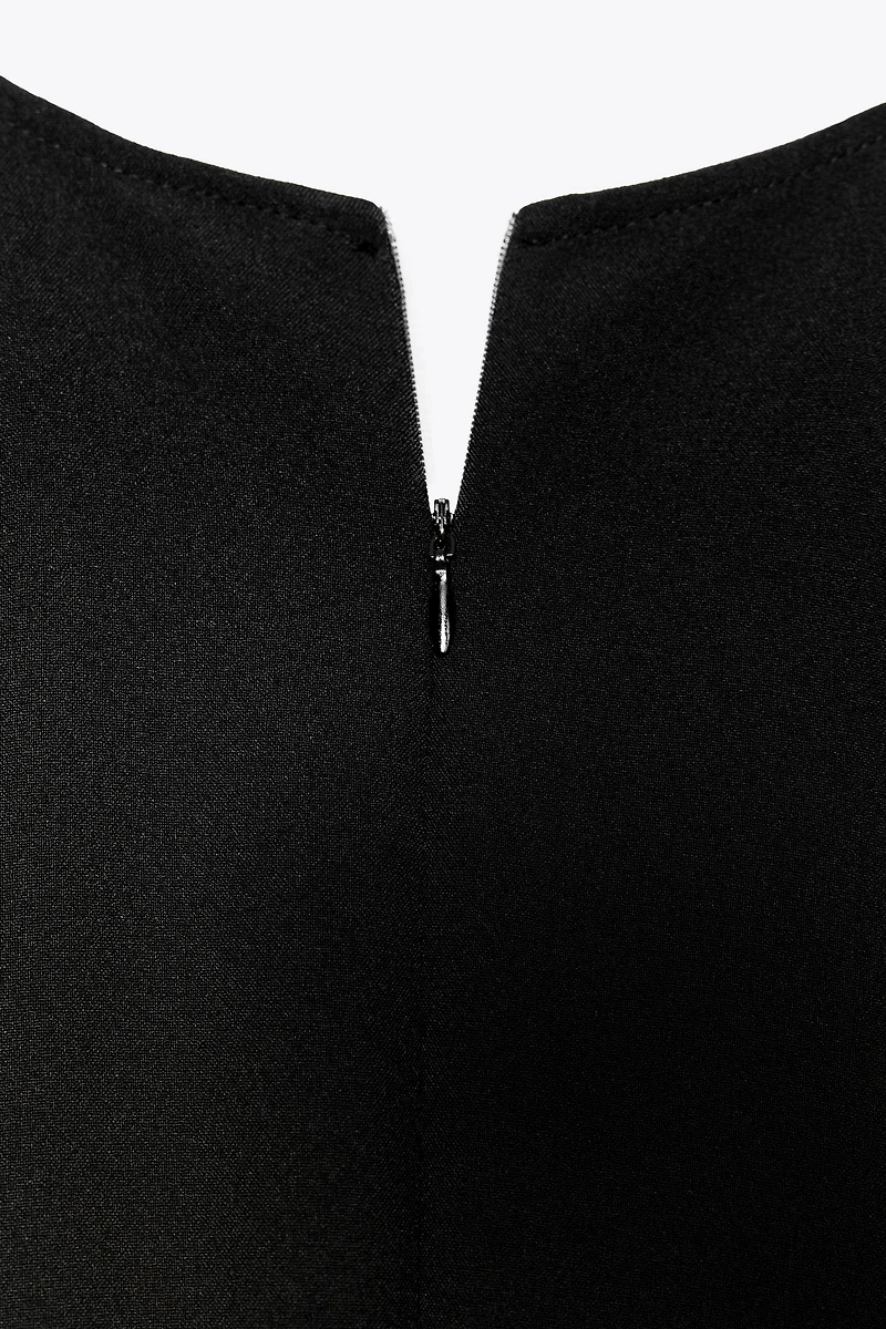 BELTED CREPE MIDI DRESS