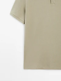 Polo micro-texture en piqué de coton