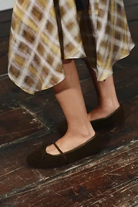 FAUX SHEARLING BALLET FLATS