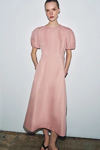 ZW COLLECTION LINEN BLEND MIDI DRESS