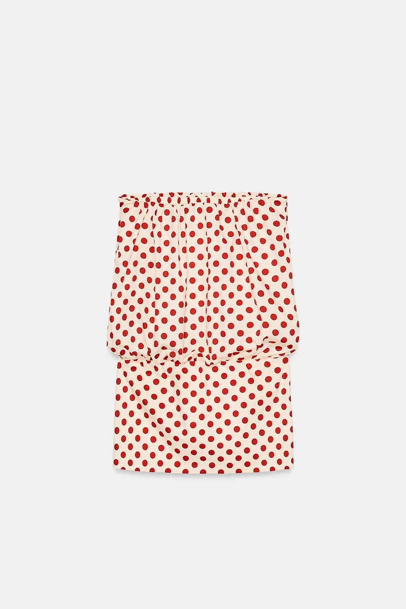 POLKA DOT BANDEAU DRESS