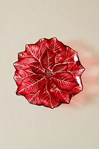 ASSIETTE À DESSERT EN VERRE FLEUR NOËL