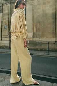 STRIPED LINEN PANTS