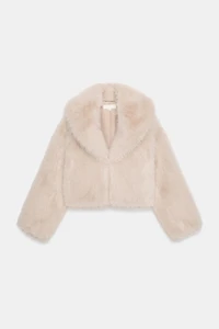 FAUX FUR LAPEL COLLAR JACKET