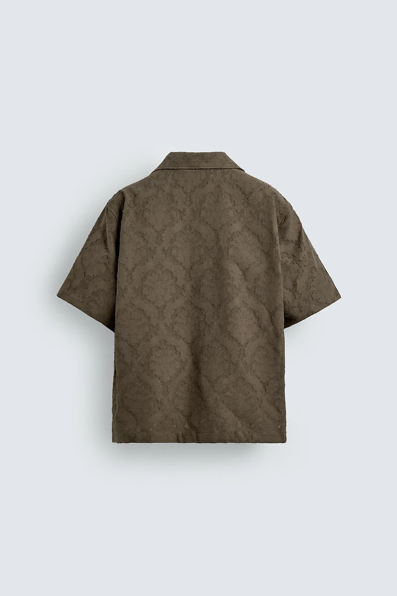 TEXTURED JACQUARD RELAXED FIT SHIRT