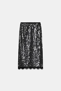 SEQUIN LACE SKIRT ZW COLLECTION