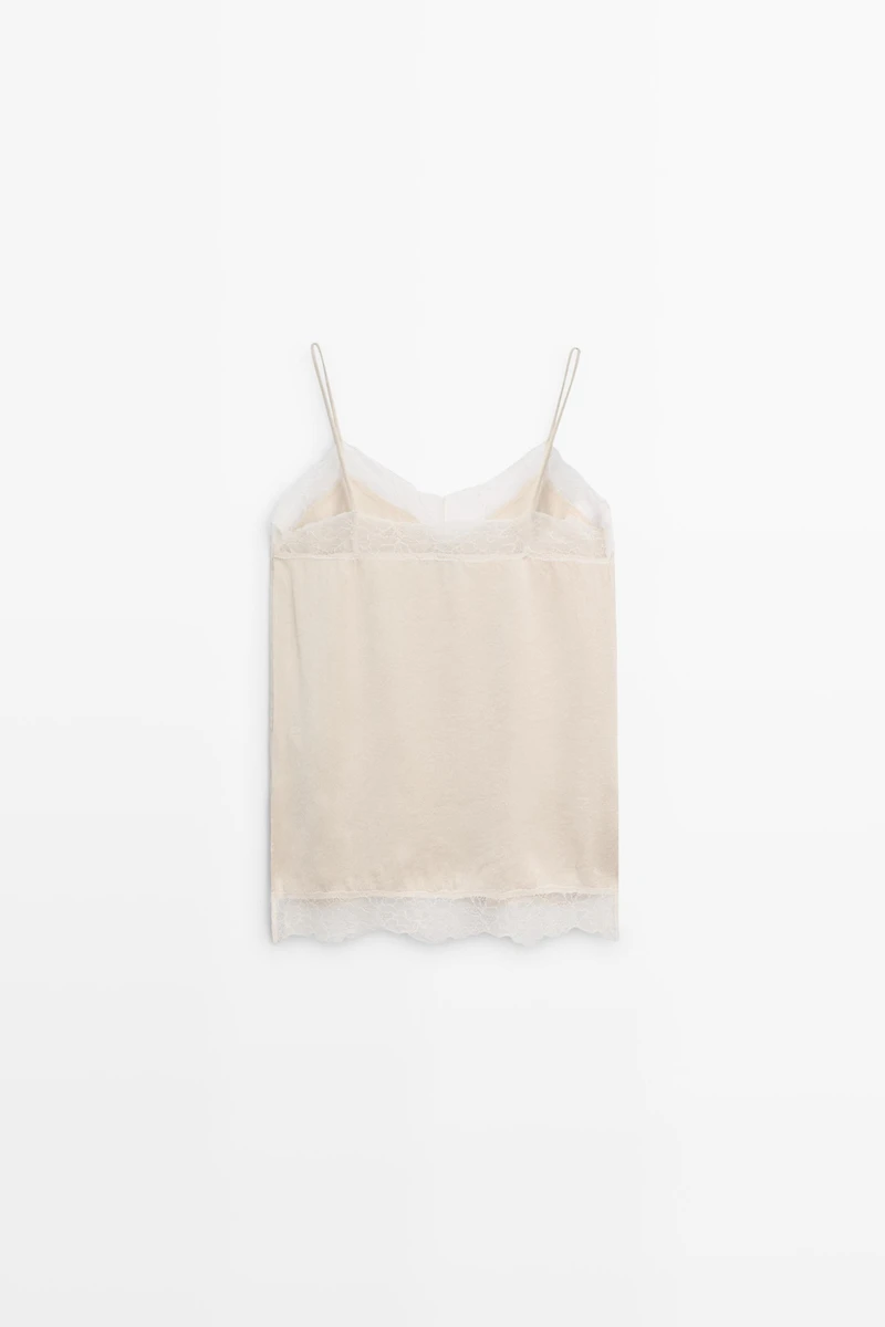 Strappy top with lace detail