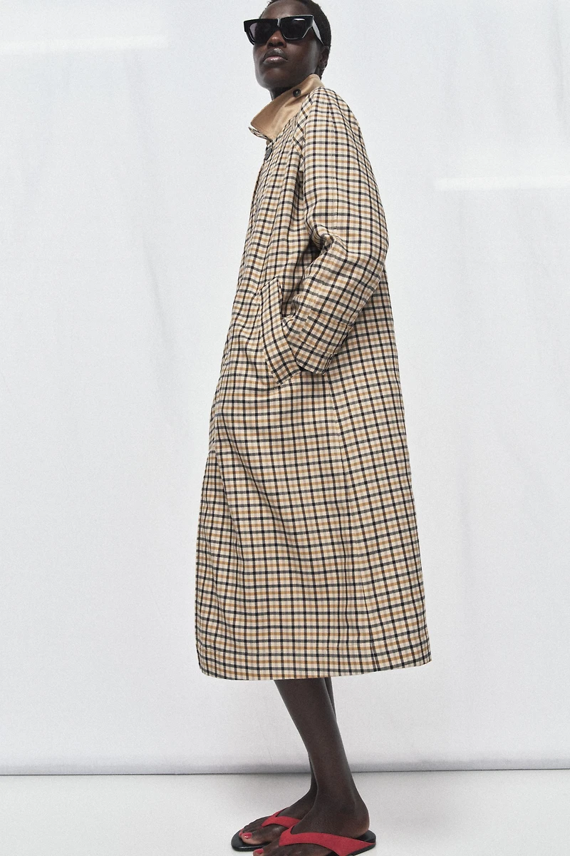 REVERSIBLE PLAID TRENCH COAT ZW COLLECTION