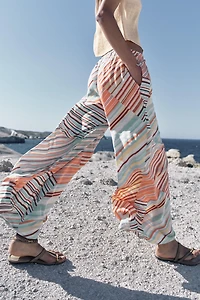 STRIPED WIDE LEG PANTS