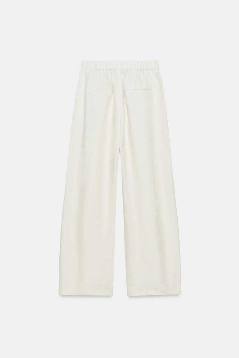 100% LINEN PLEATED PANTS ZW COLLECTION