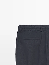 Wool houndstooth trousers