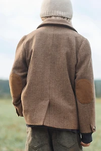 LIMITED EDITION HERRINGBONE BLAZER WITH ELBOW PATCHES AND WOOL