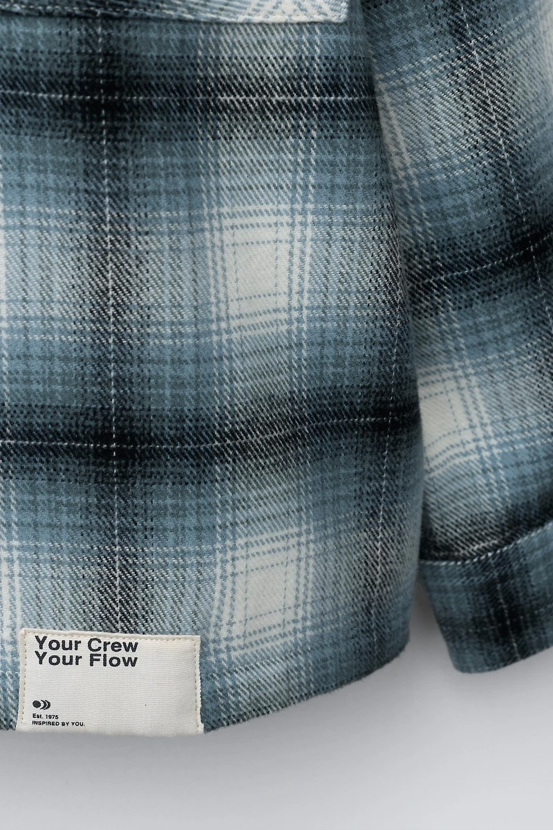 PLAID OVERSHIRT WITH LABEL