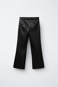 FAUX LEATHER FLARE PANTS