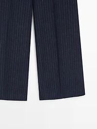 100% linen mid-waist flare pants
