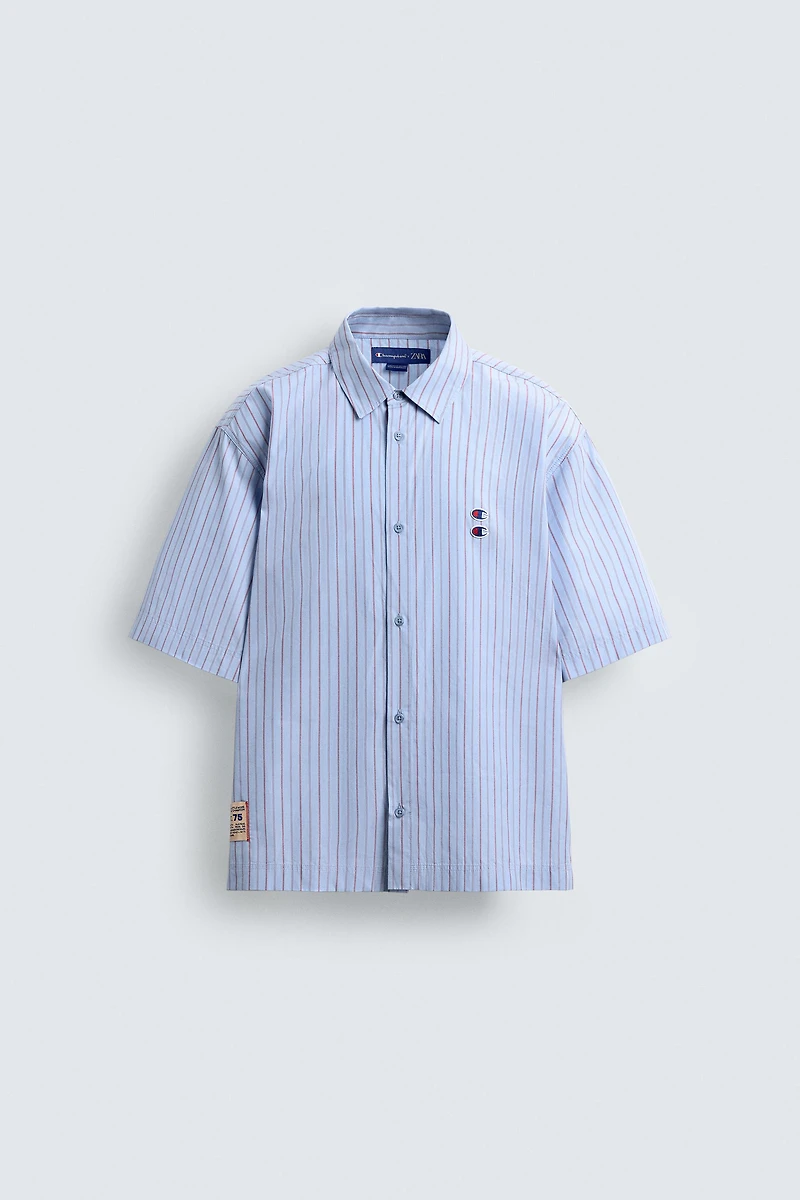 CHEMISE À RAYURES AVEC PIÈCES CHAMPION ® X ZARA