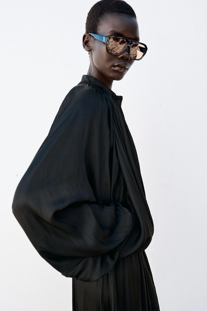 SATIN EFFECT BOMBER JACKET