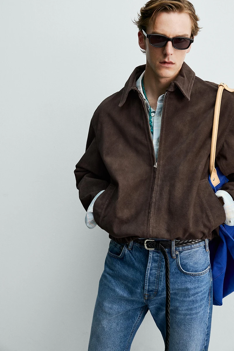 REGULAR FIT SUEDE LEATHER JACKET AARON LEVINE X ZARA