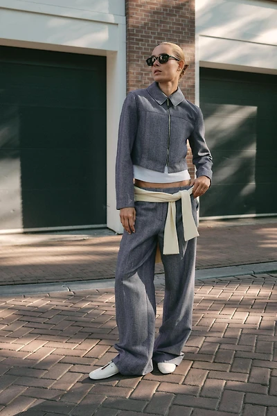 STITCHED PANTS WITH BELT LOOPS