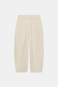 LINEN BARREL PANTS